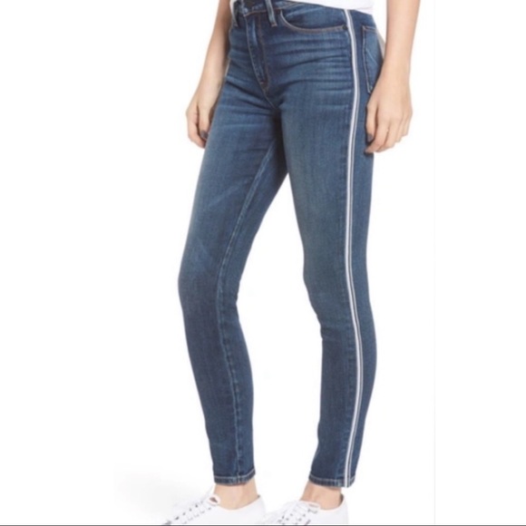 Hudson Jeans Denim - Hudson Barbara Super Skinny Stripe Ankle